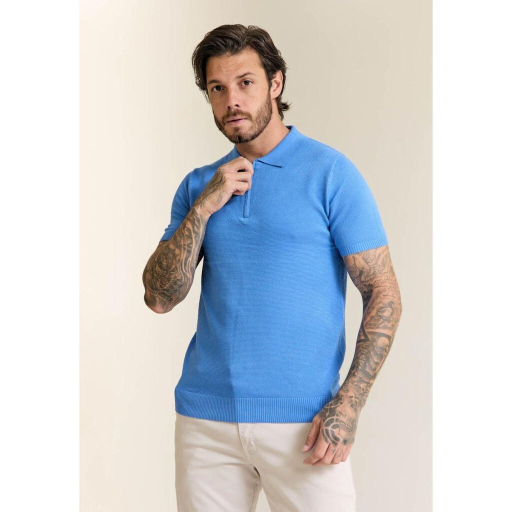 Camisa Tricot Gola Polo com Zíper