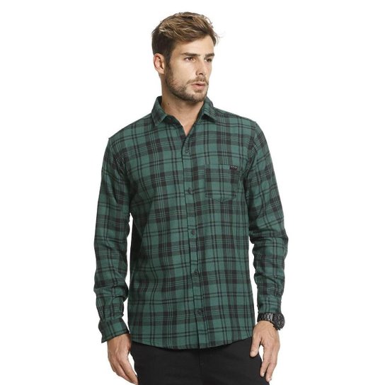 Camisa VLCS Xadrez Manga Longa Verde - Verde