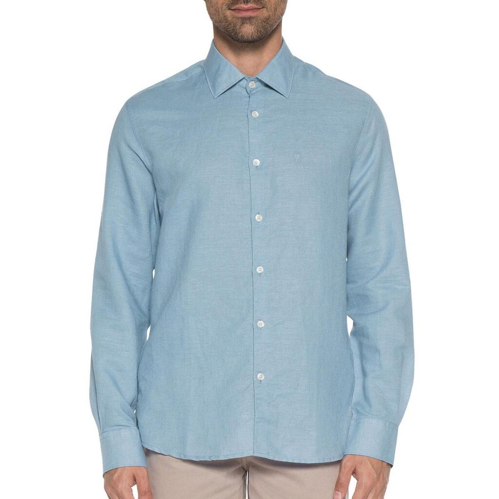 Camisa VR Masculina Casual Cotton Stretch Azul