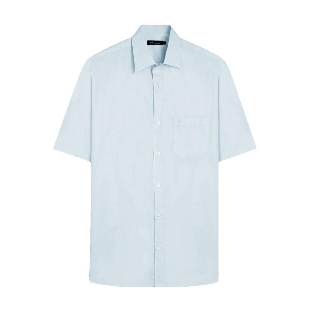 Camisa VR Masculina Casual Manga Curta Pocket Silicon Oil Azul Claro