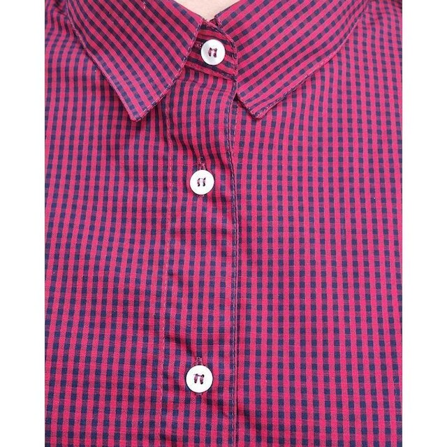 Camisa Xadrez 782 Feminina Manga 3/4 Algodão 100%