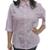 Camisa Xadrez 782 Feminina Manga 3/4 Algodão 100% - Rosa