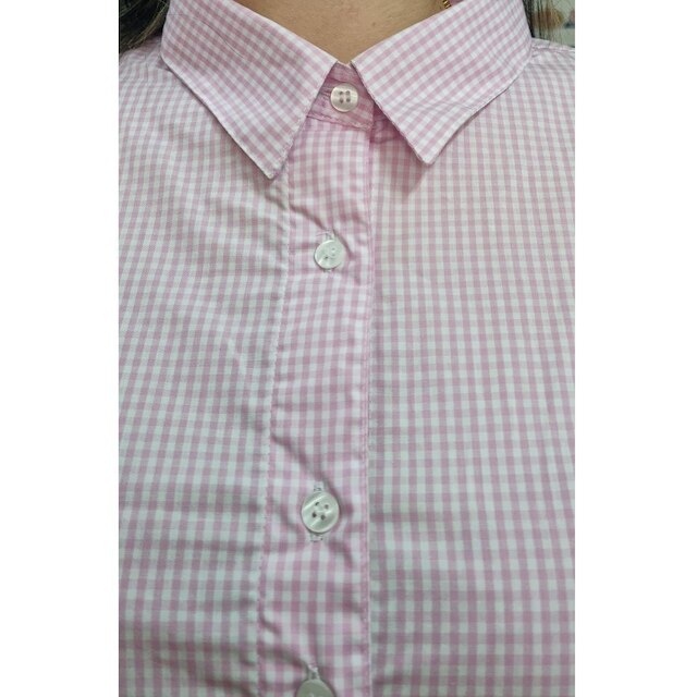 Camisa Xadrez 782 Feminina Manga 3/4 Algodão 100%