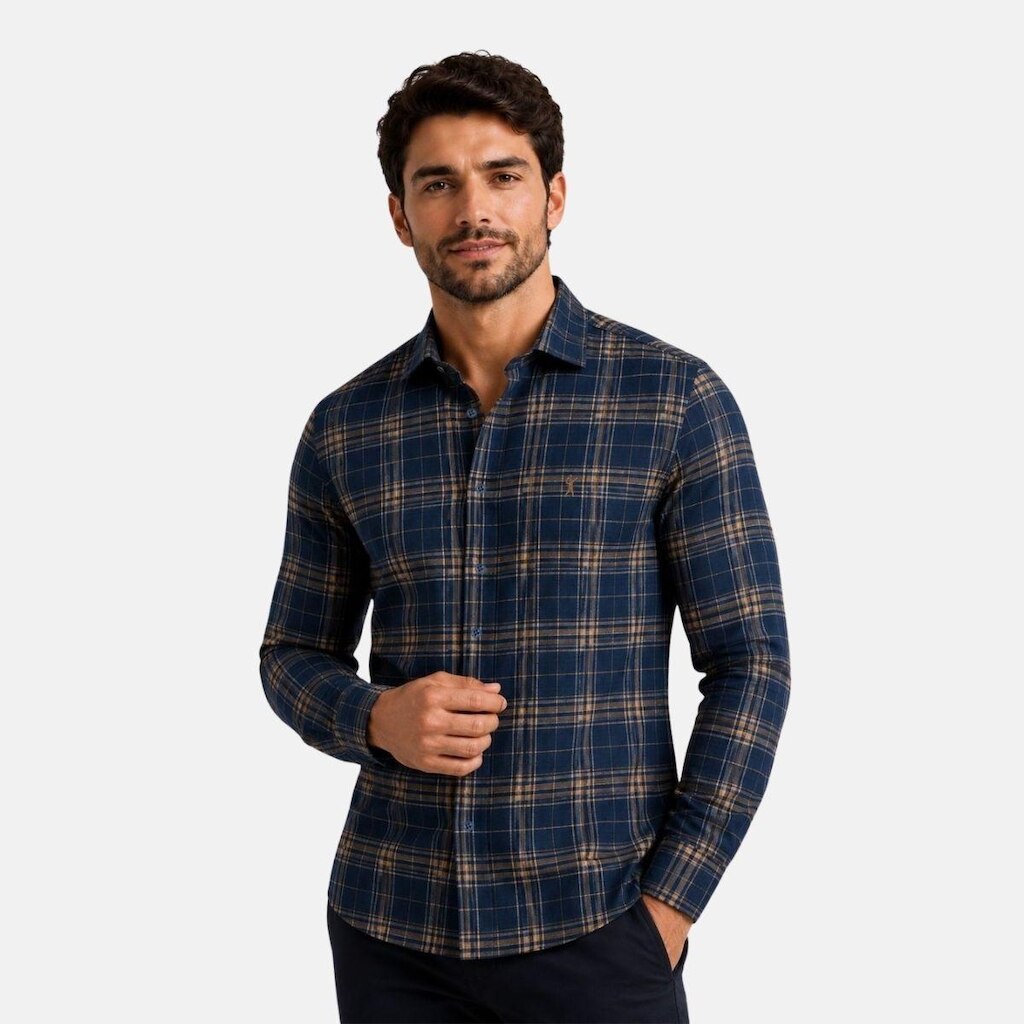Camisa Xadrez Algodão Manga Longa Medson