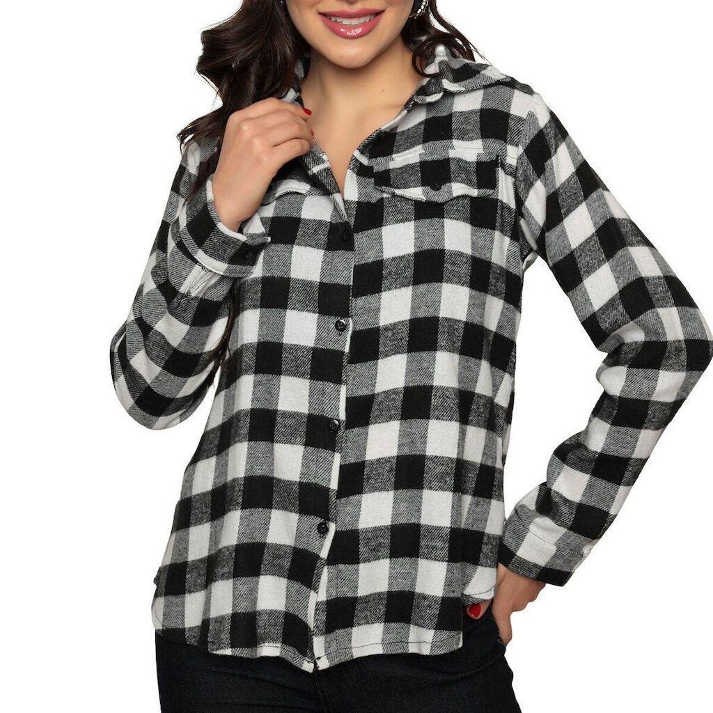 Camisa Xadrez Feminina Tecido Leve Comfort Casual Premium