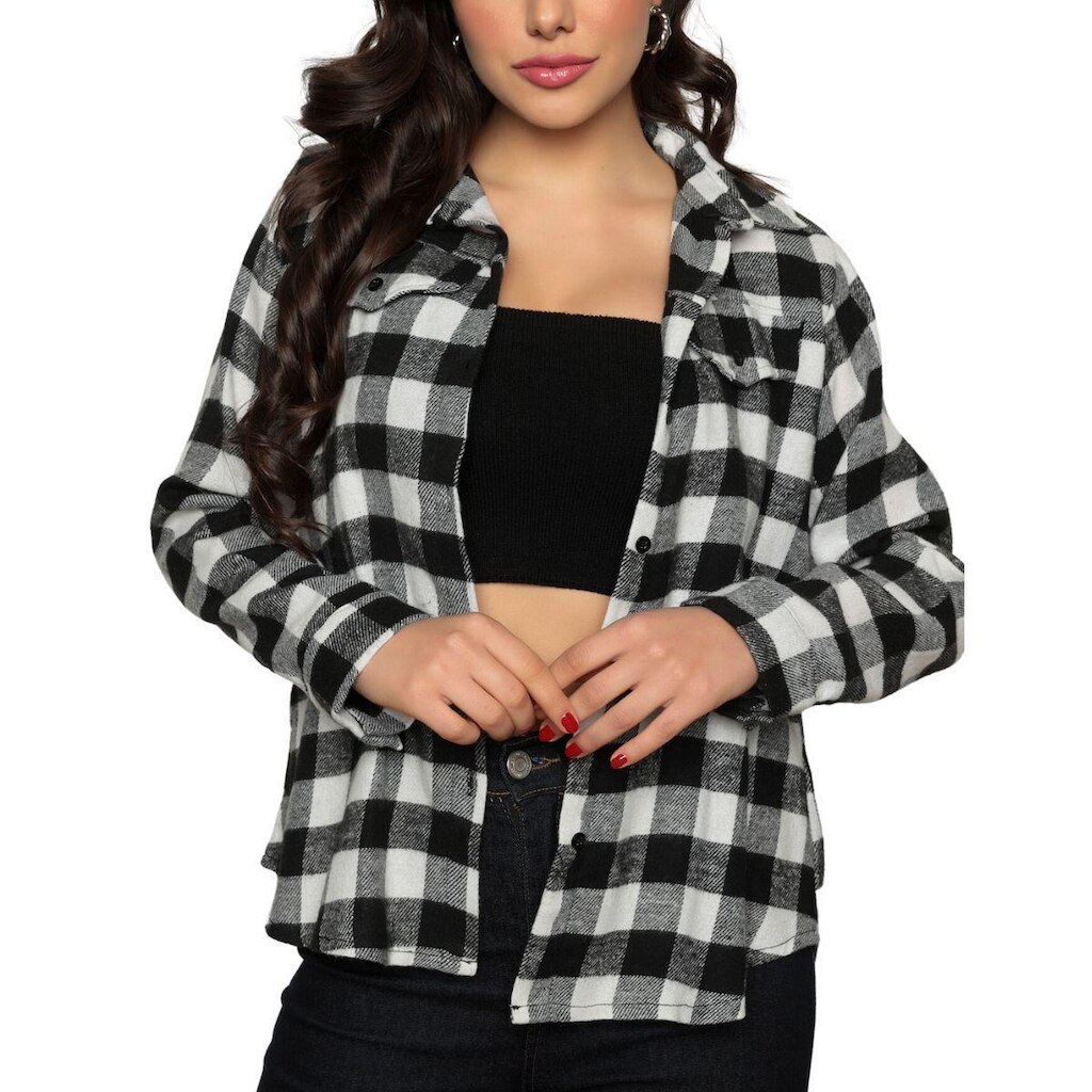 Camisa Xadrez Feminina Tecido Leve Comfort Casual Premium