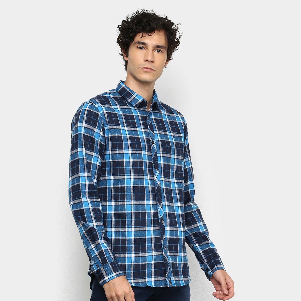 Camisa Xadrez Manga Longa Forum Super Slim Fit Masculina Menor preço em Camisa Xadrez Manga Longa Forum Super Slim Fit Masculina