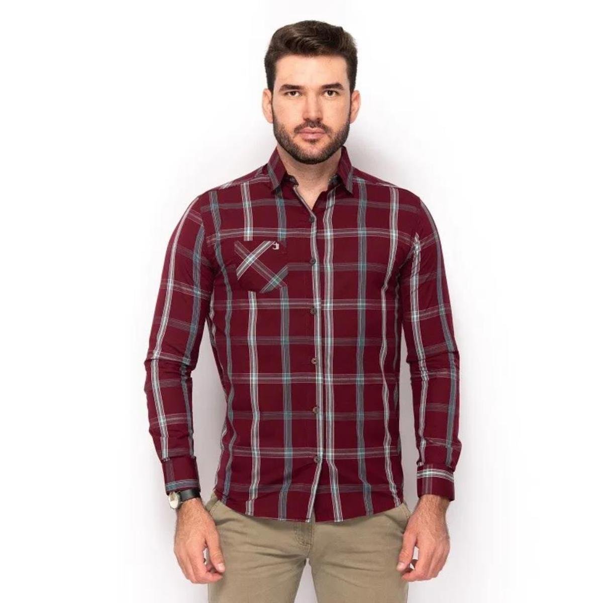 Camisa Xadrez Manga Longa Masculina Teodoro Casual Menor preço em Camisa Xadrez Manga Longa Masculina Teodoro Casual