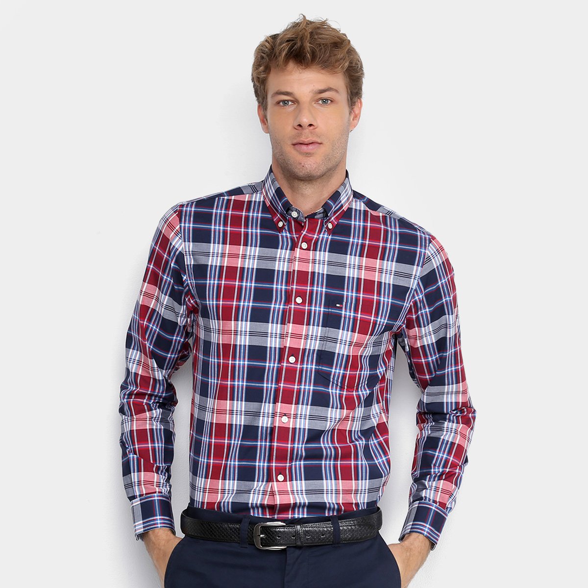 camisa xadrez da tommy