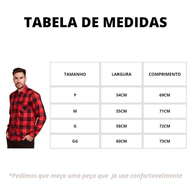 Camisa Xadrez Masculino Flanelado Manga Longa