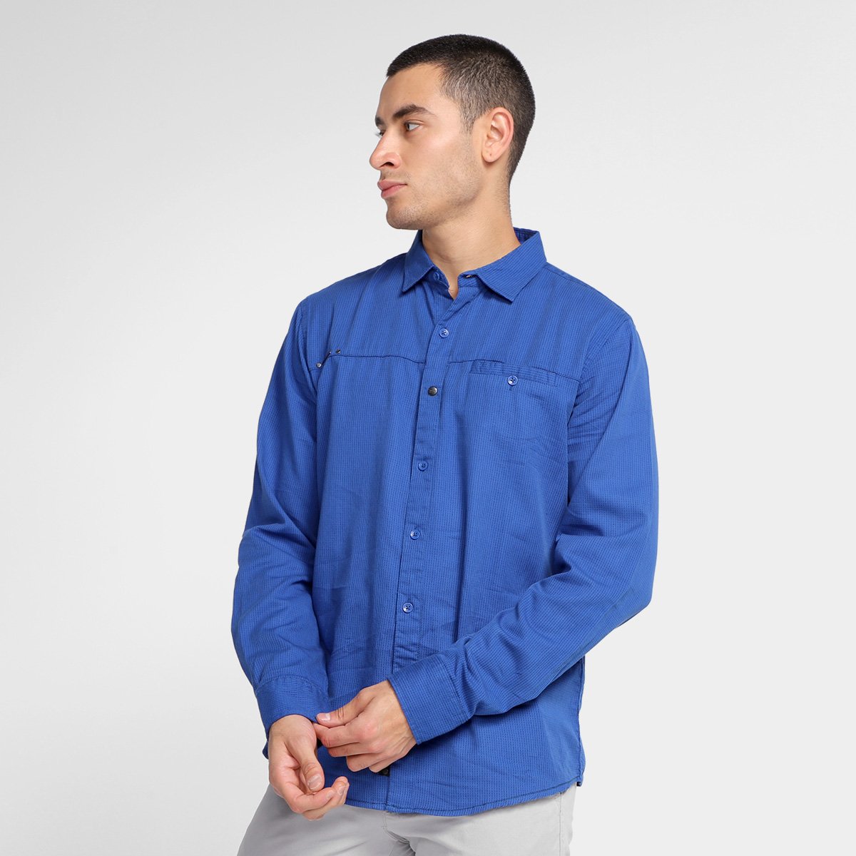Camisas Dixie Masculino Manga Longa -15.08.0126 - Azul Menor preço em Camisas Dixie Masculino Manga Longa -15.08.0126 - Azul