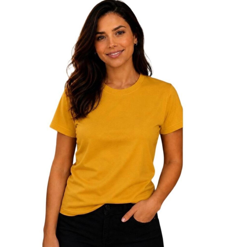 Camiseta 100% Algodão Feminina Blusa Academia Manga Curta