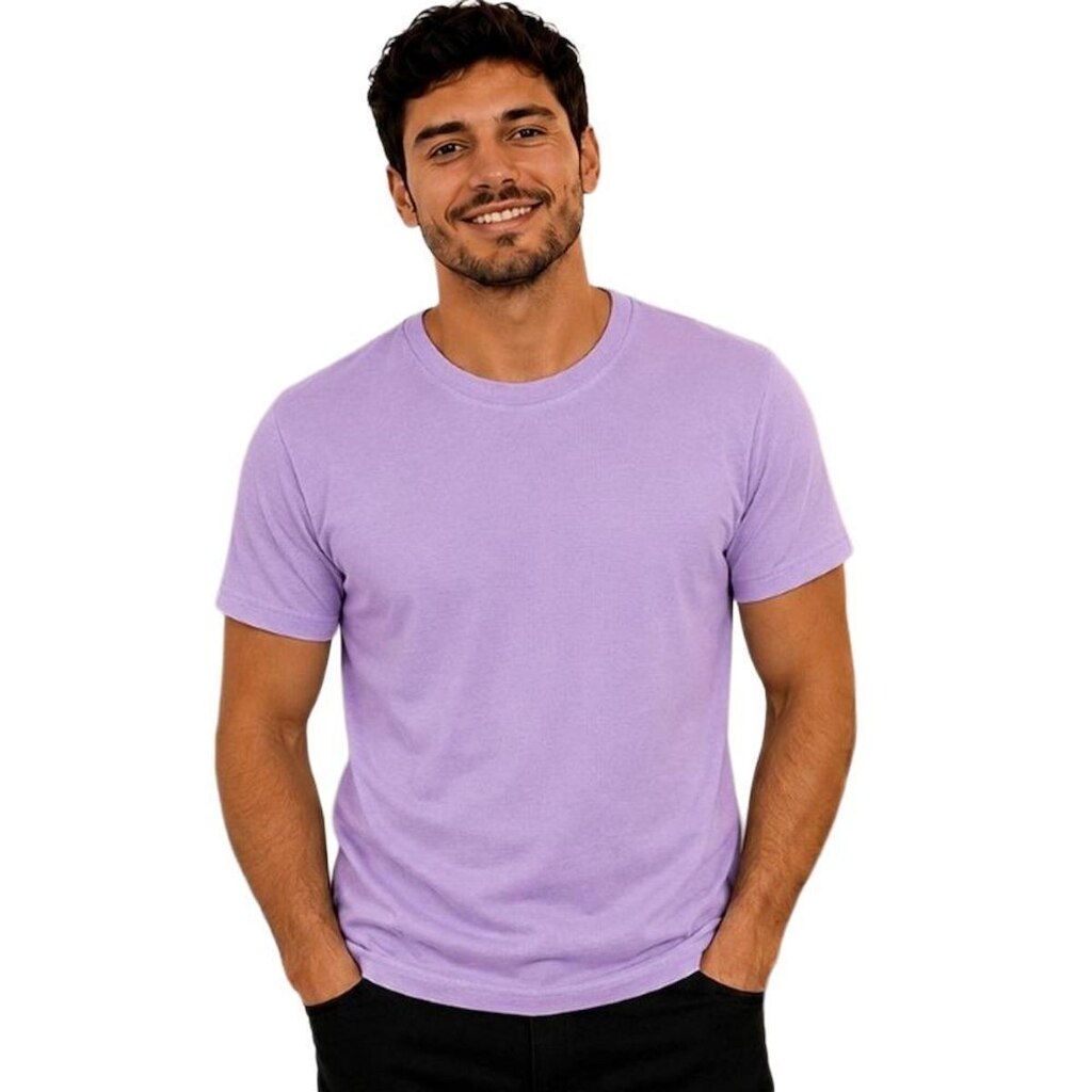 Camiseta 100% Algodão Masculina Lisa Casual Gola Redonda
