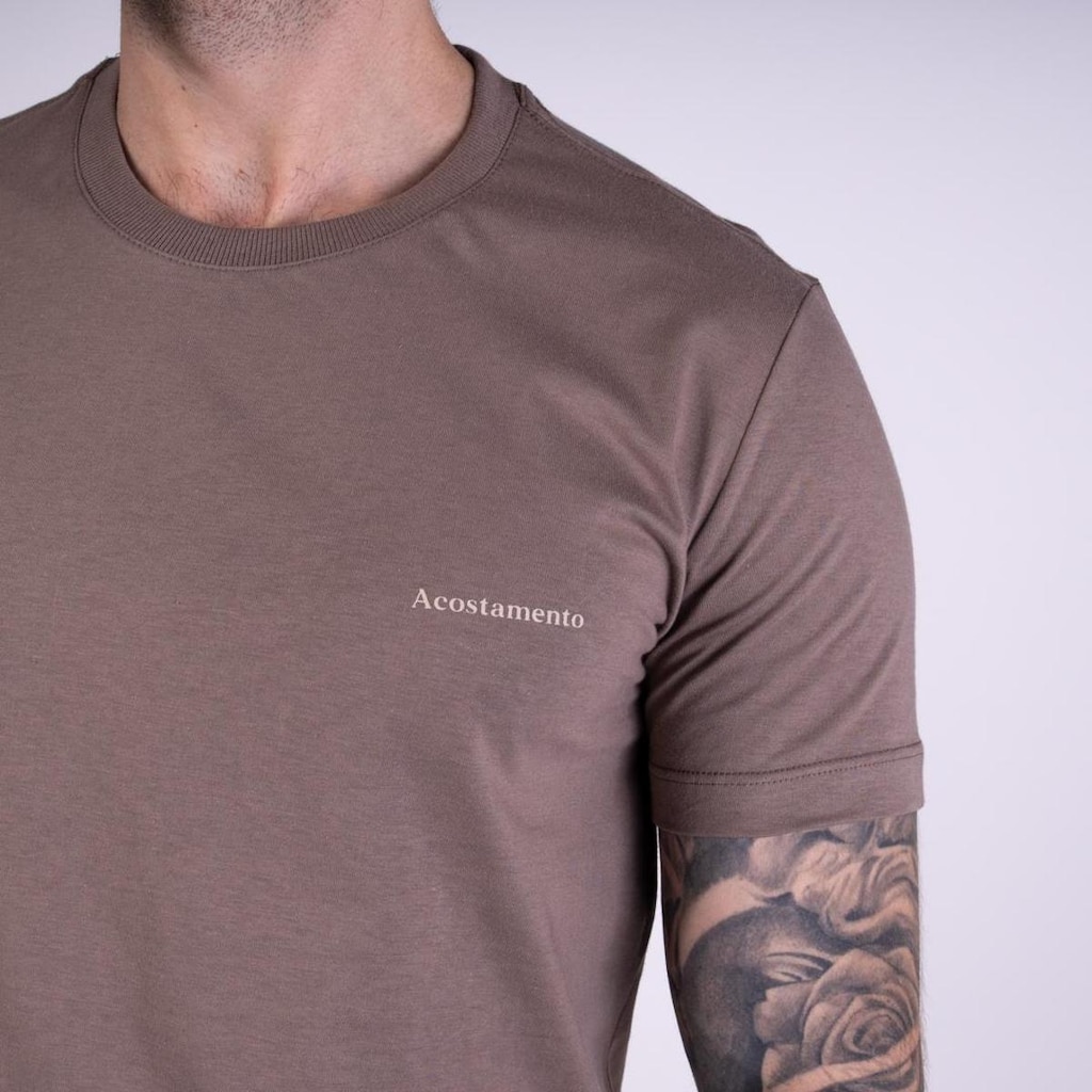 Camiseta Acostamento Escrita Khaki