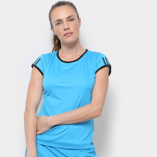 Camiseta Adidas Club 3S Tee Masculina - Azul Piscina+Azul Claro