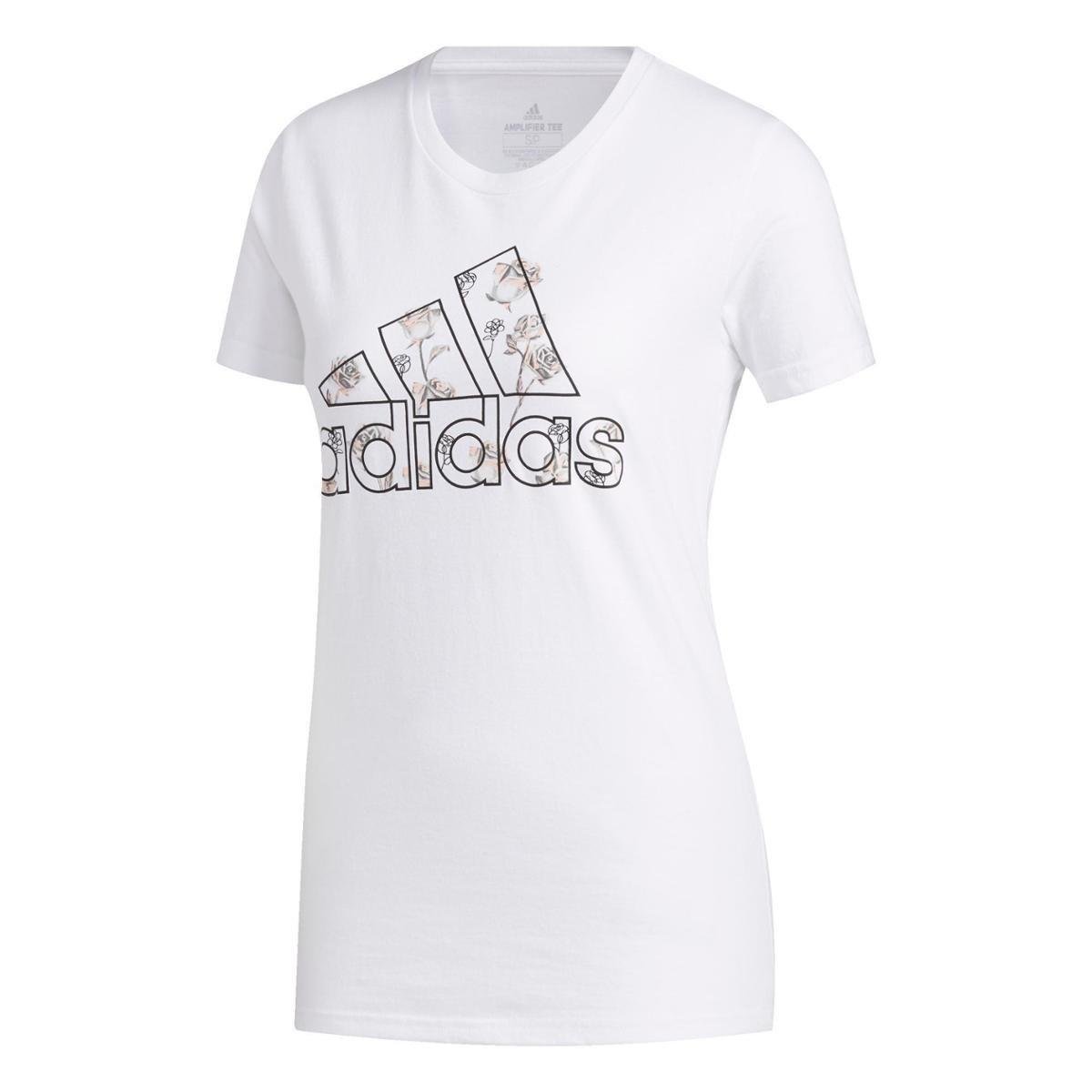 camiseta floral adidas feminina