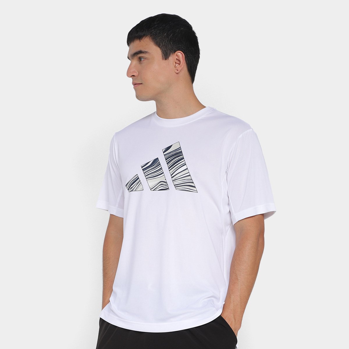 Camiseta Adidas Hiit Gráfica Masculina - Branco Menor preço em Camiseta Adidas Hiit Gráfica Masculina - Branco