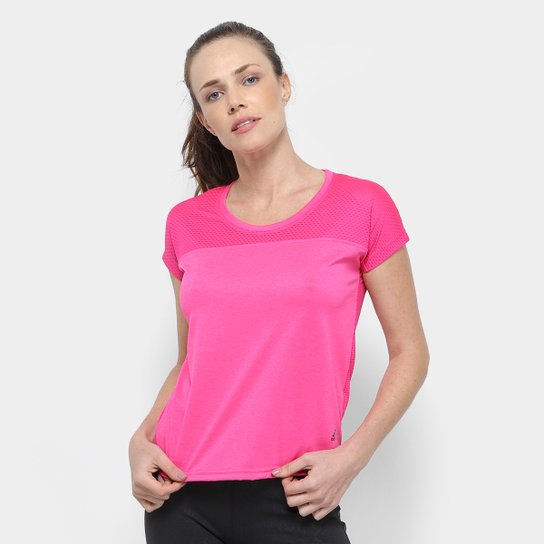 Camiseta Adidas Lay Feminina - Rosa+Preto