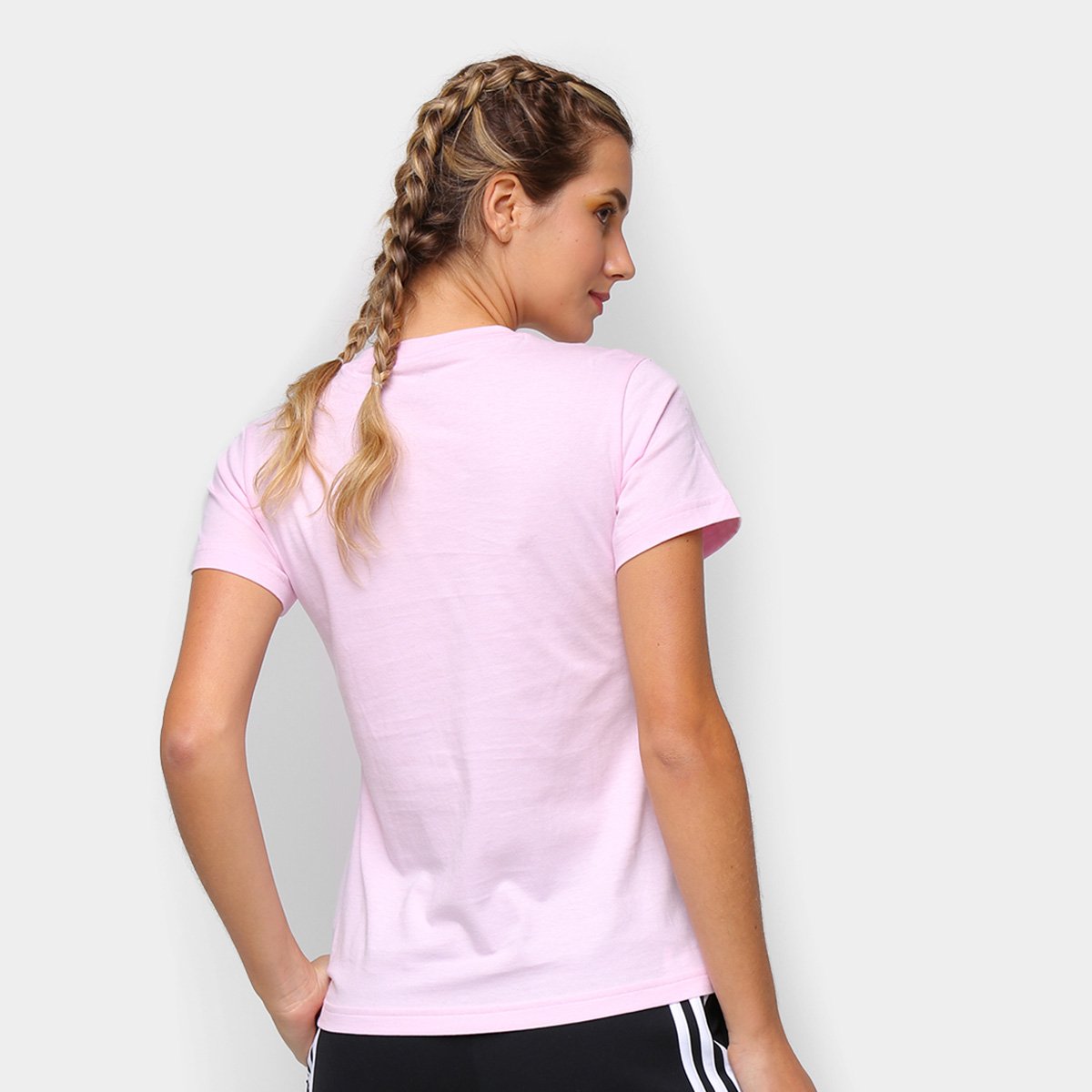 camiseta adidas logo vazado floral feminina
