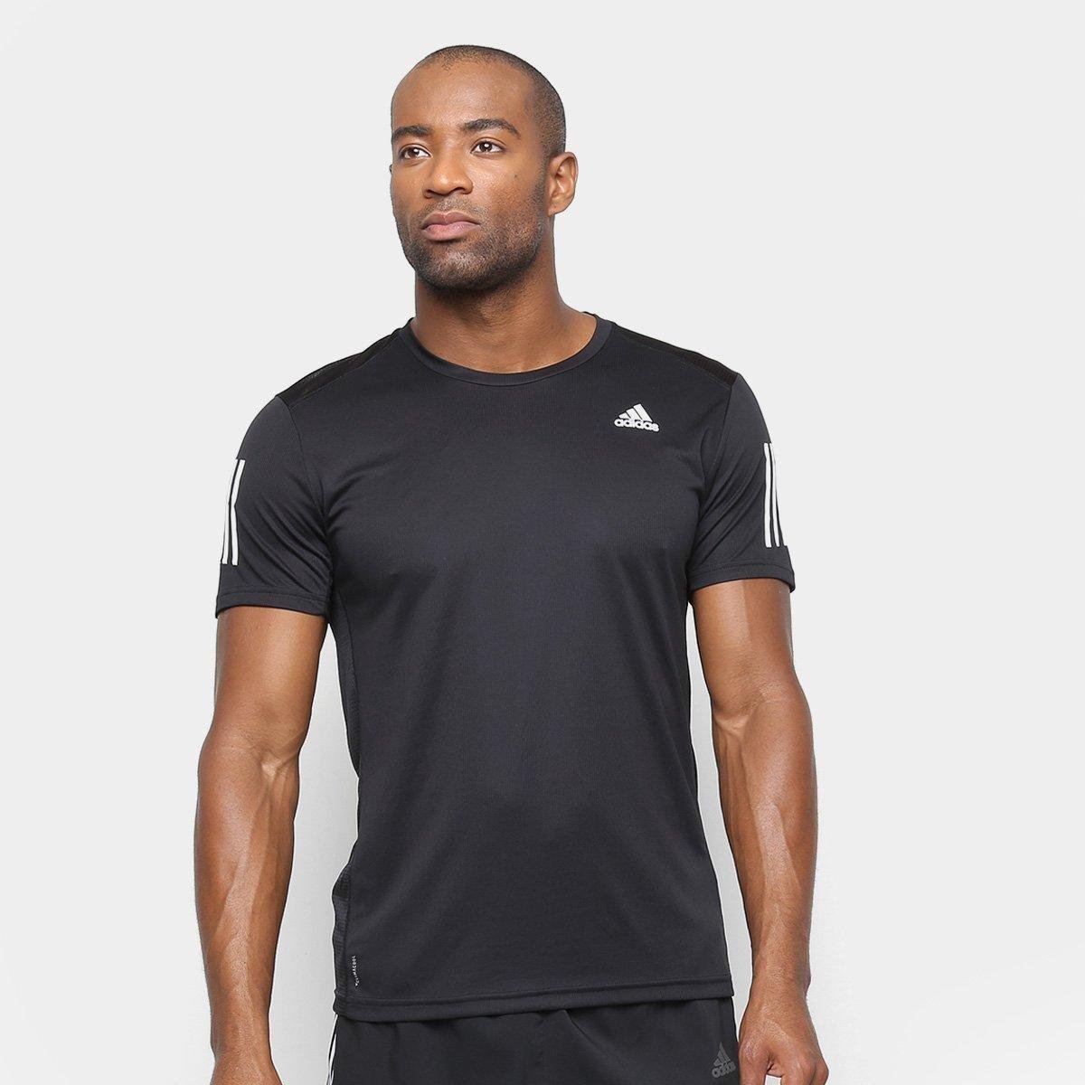 Camiseta Adidas Own The Run Masculina - Preto+Branco Menor preço em Camiseta Adidas Own The Run Masculina - Preto+Branco