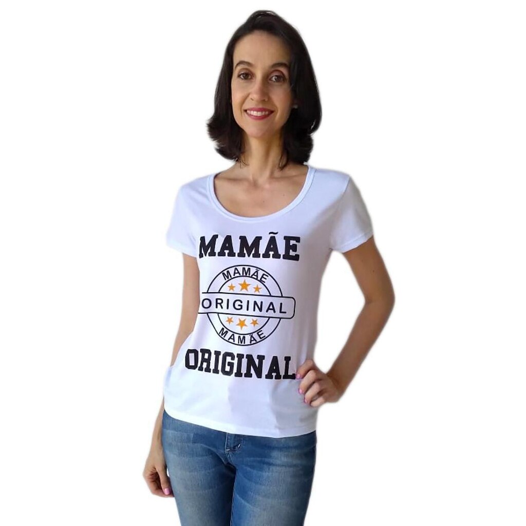 Camiseta Adulta Feminina Estampa Mamãe
