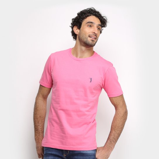 Camiseta Aleatory Básica Lisa Masculina - Rosa