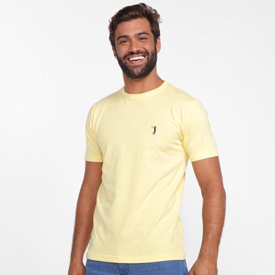 Camiseta Aleatory Básica Lisa Masculina - Amarelo