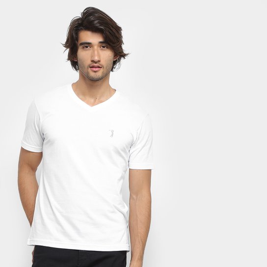 Camiseta Aleatory Bordado Masculina - Branco