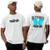 Camiseta Algodão Basica‎ Abstract Just Travel Butterfly - Branco