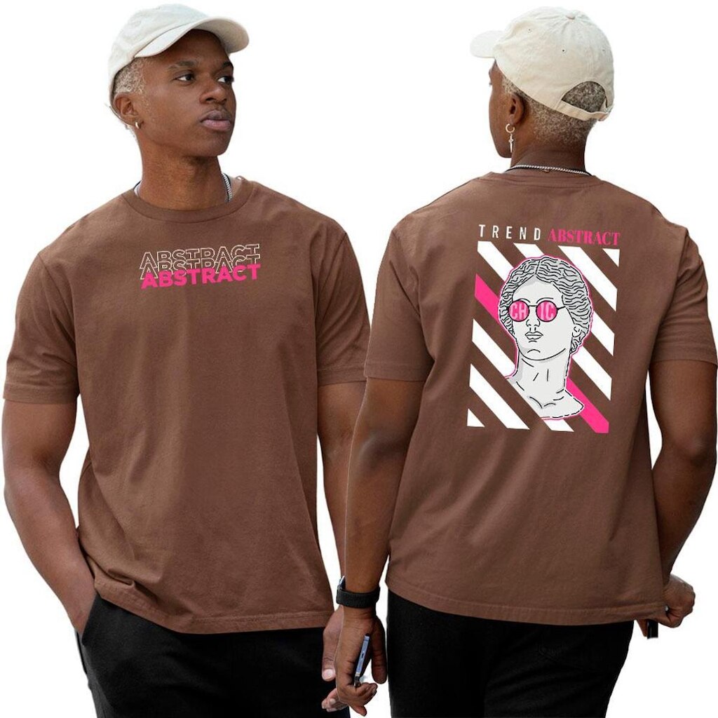 Camiseta Algodão Basica‎ Abstract Statue Chic Trend