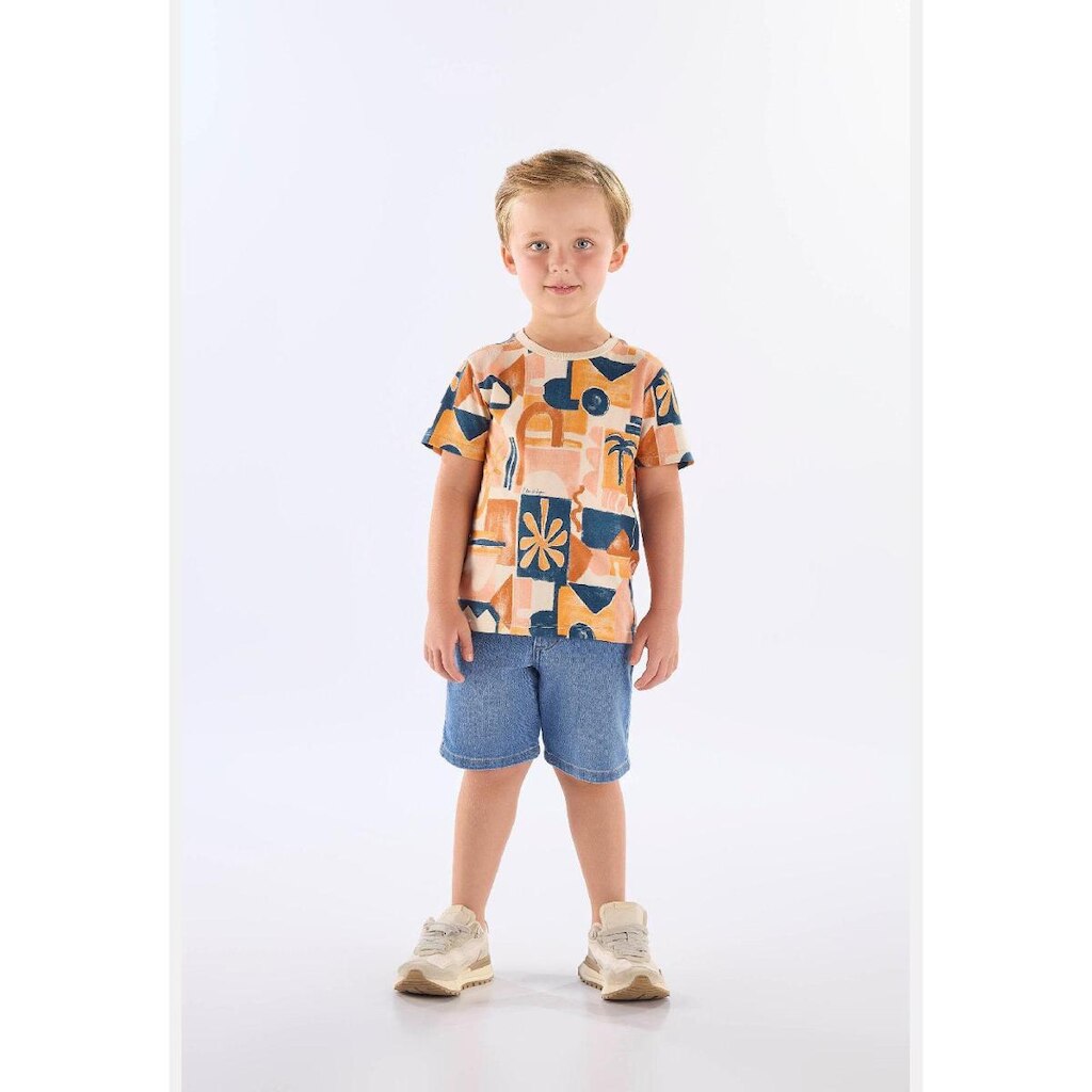 Camiseta Algodão Estampa Abstrata Up Baby