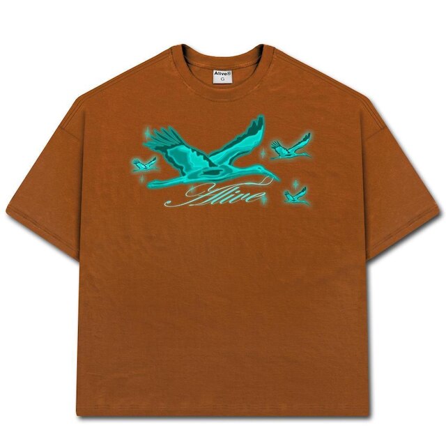 Camiseta Alive Oversized Heron Marrom