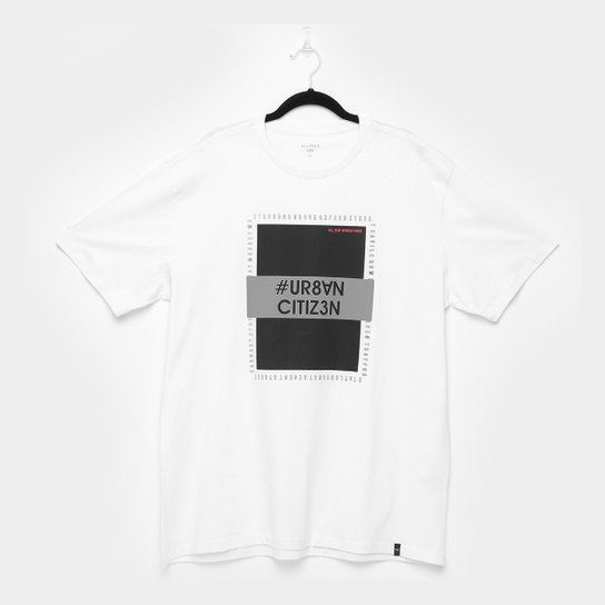 Camiseta All Free Urban Citizen Plus Size Masculina - Branco