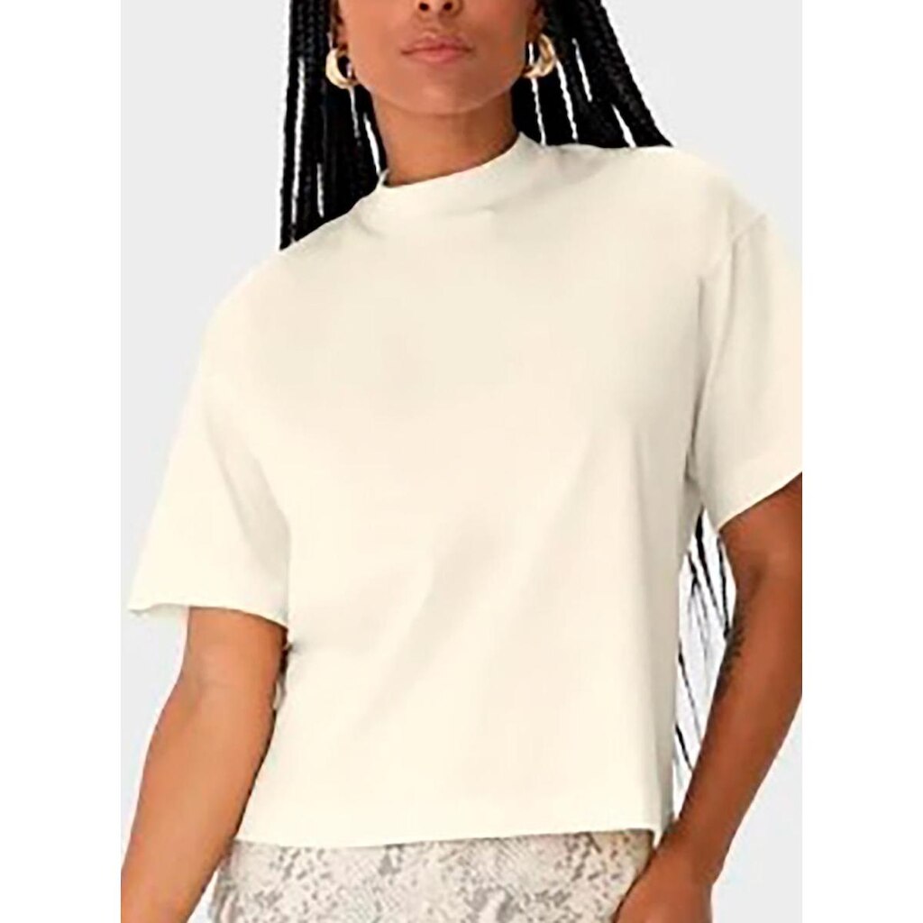 Camiseta Ampla Enfim 1000131502 Feminina Gola Ribana Algodão T. P/GG