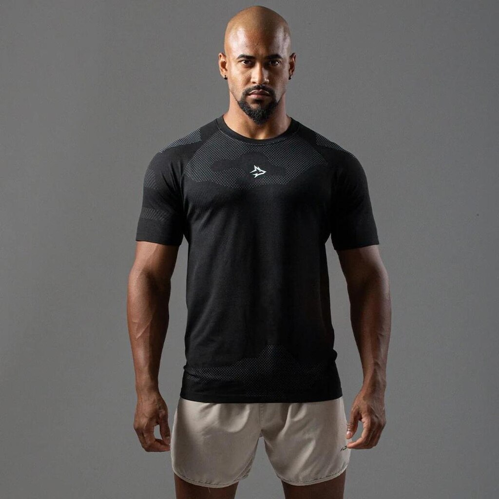 Camiseta Apex Dry Middle Lupus Preto - Sem Costura