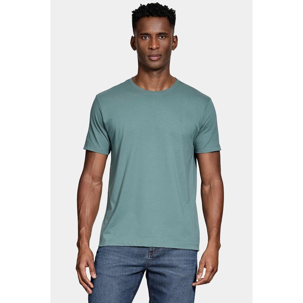 Camiseta Aramis Manga Curta Bordado Basica Verde Bandeira