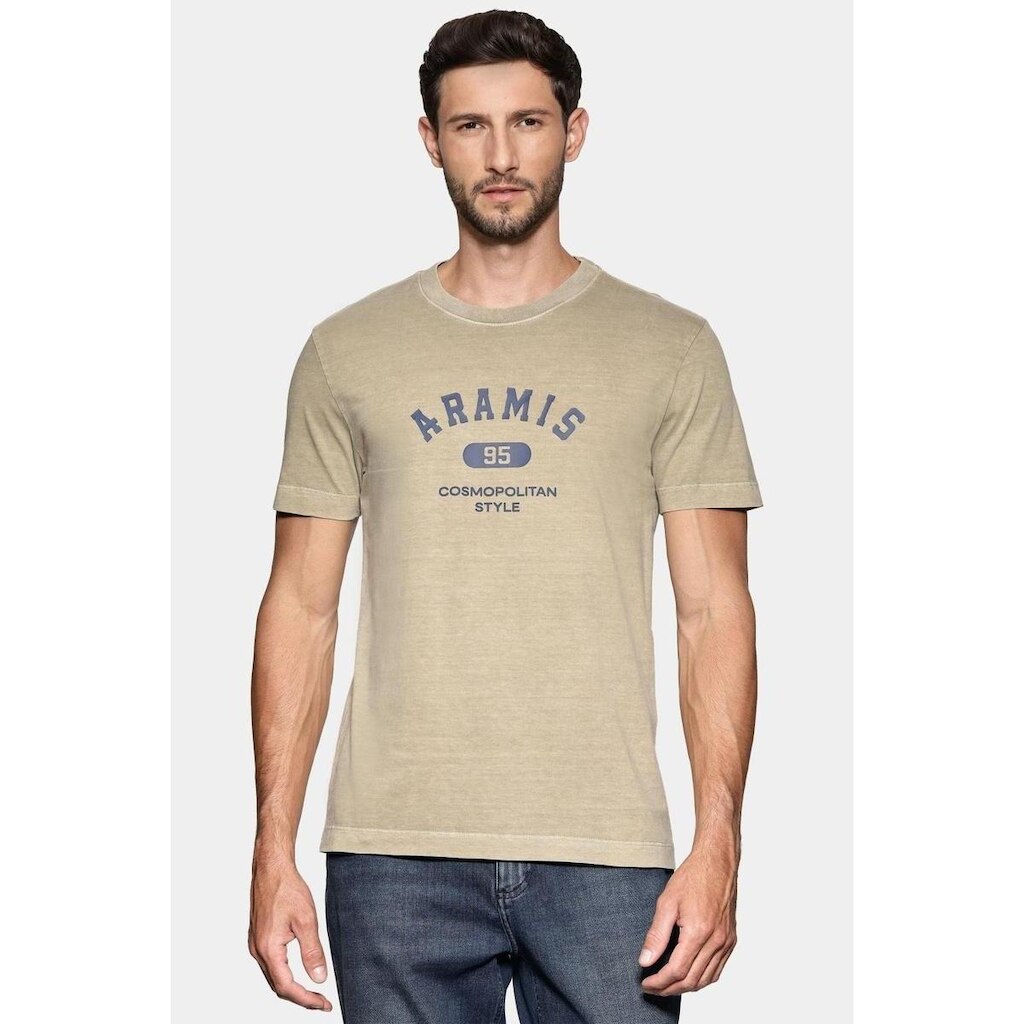 Camiseta Aramis Manga Curta Lavada Estampa Craquele