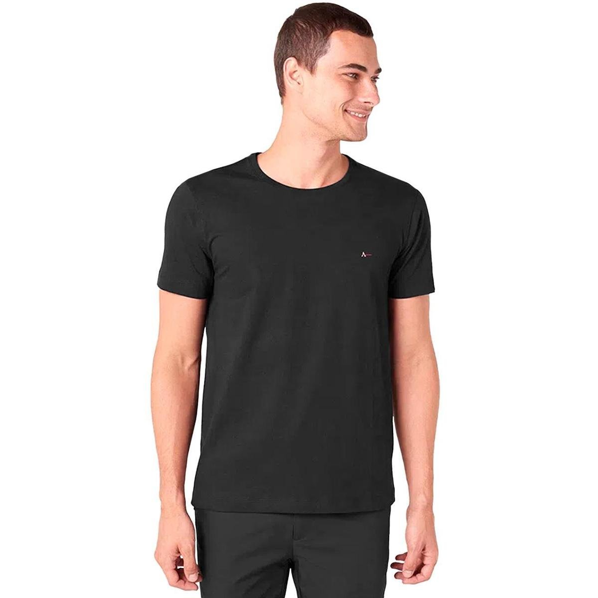 Camiseta Aramis Masculina Basic Lisa Preta - Preto Menor preço em Camiseta Aramis Masculina Basic Lisa Preta - Preto