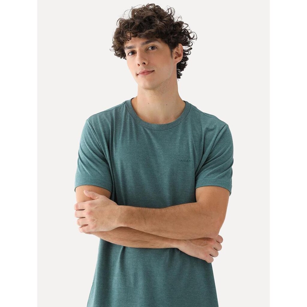 Camiseta Aramis Masculina Eco Lisa Verde Esmeralda Mescla