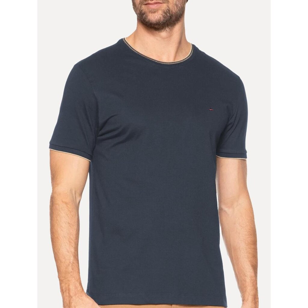 Camiseta Aramis Masculina Gold Friso Gola Azul Marinho