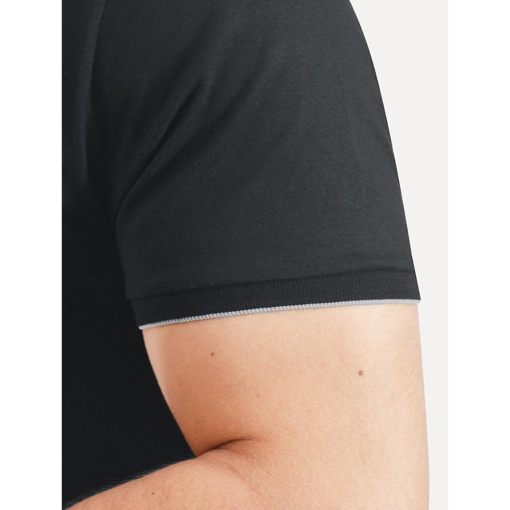 Camiseta Aramis Masculina Grey Friso Gola Mono Logo Azul Marinho