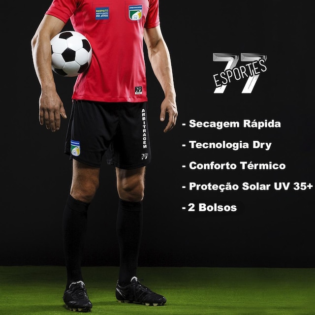 Camiseta Árbitro Futebol Profissional Dry Com Bolso