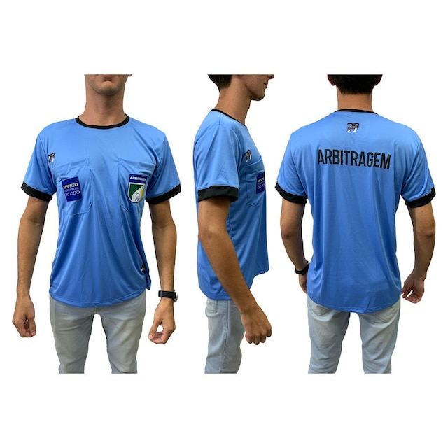 Camiseta Árbitro Futebol Profissional Dry Com Bolso