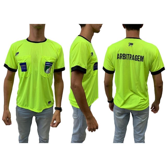 Camiseta Árbitro Futebol Profissional Dry Com Bolso