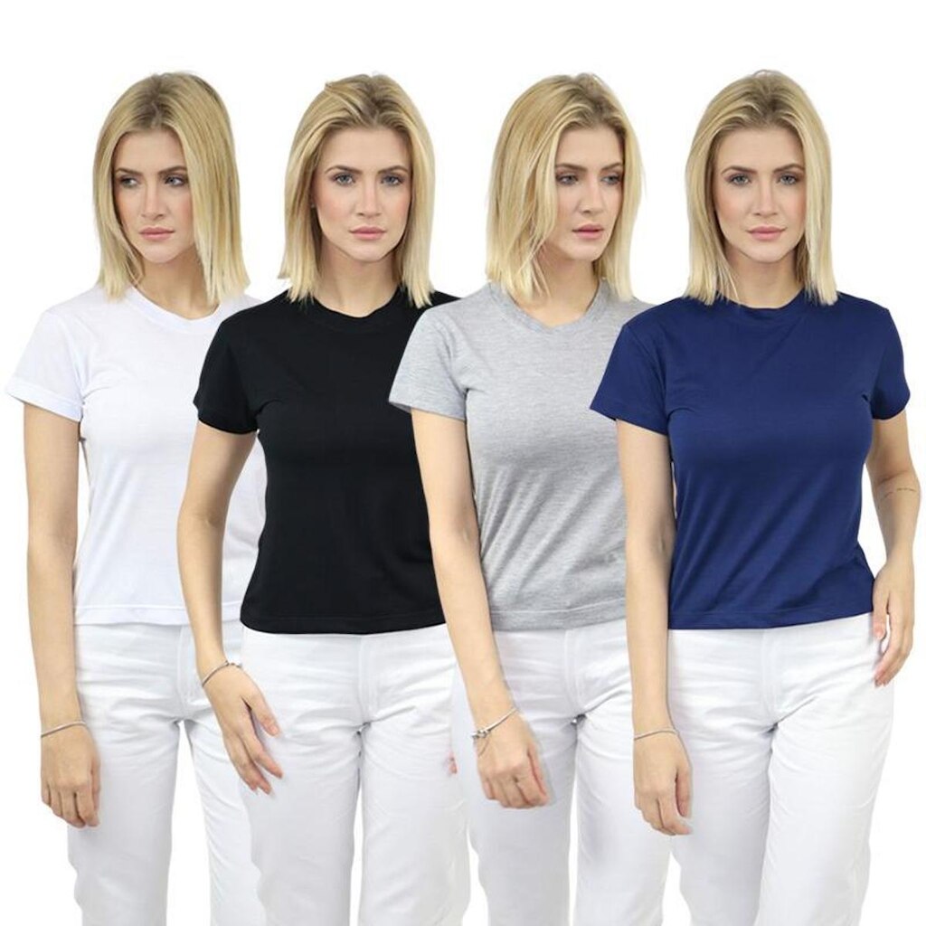 Camiseta Baby Look Feminina 65% Poliéster e 35% Viscose