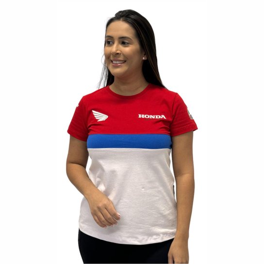 CAMISETA BABY LOOK FEMININA HONDA RACING HRC RR MOTOGP