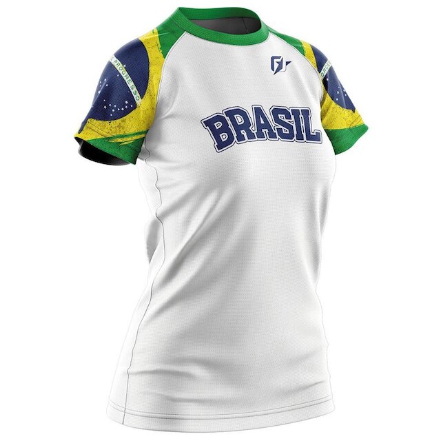 Camiseta Baby Look Filtro UV Bandeira OverFame Branco