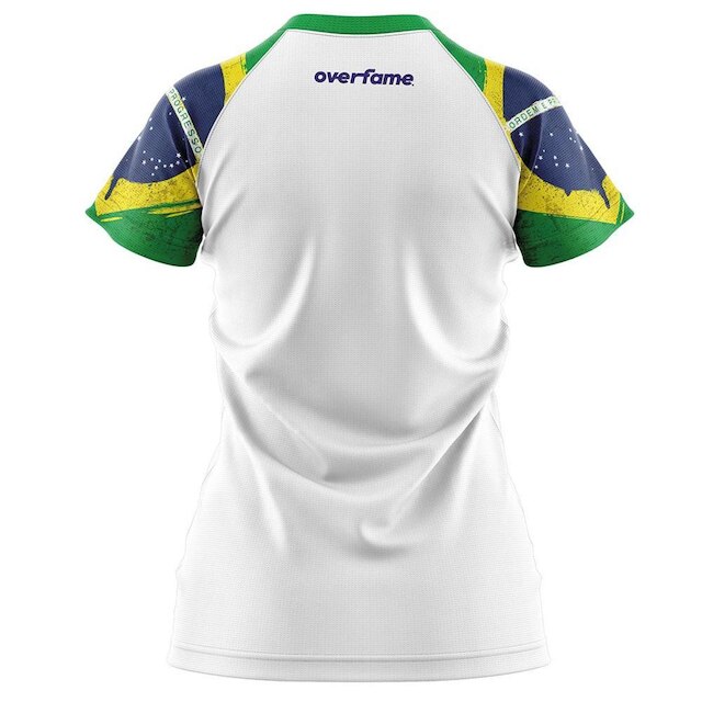 Camiseta Baby Look Filtro UV Bandeira OverFame Branco