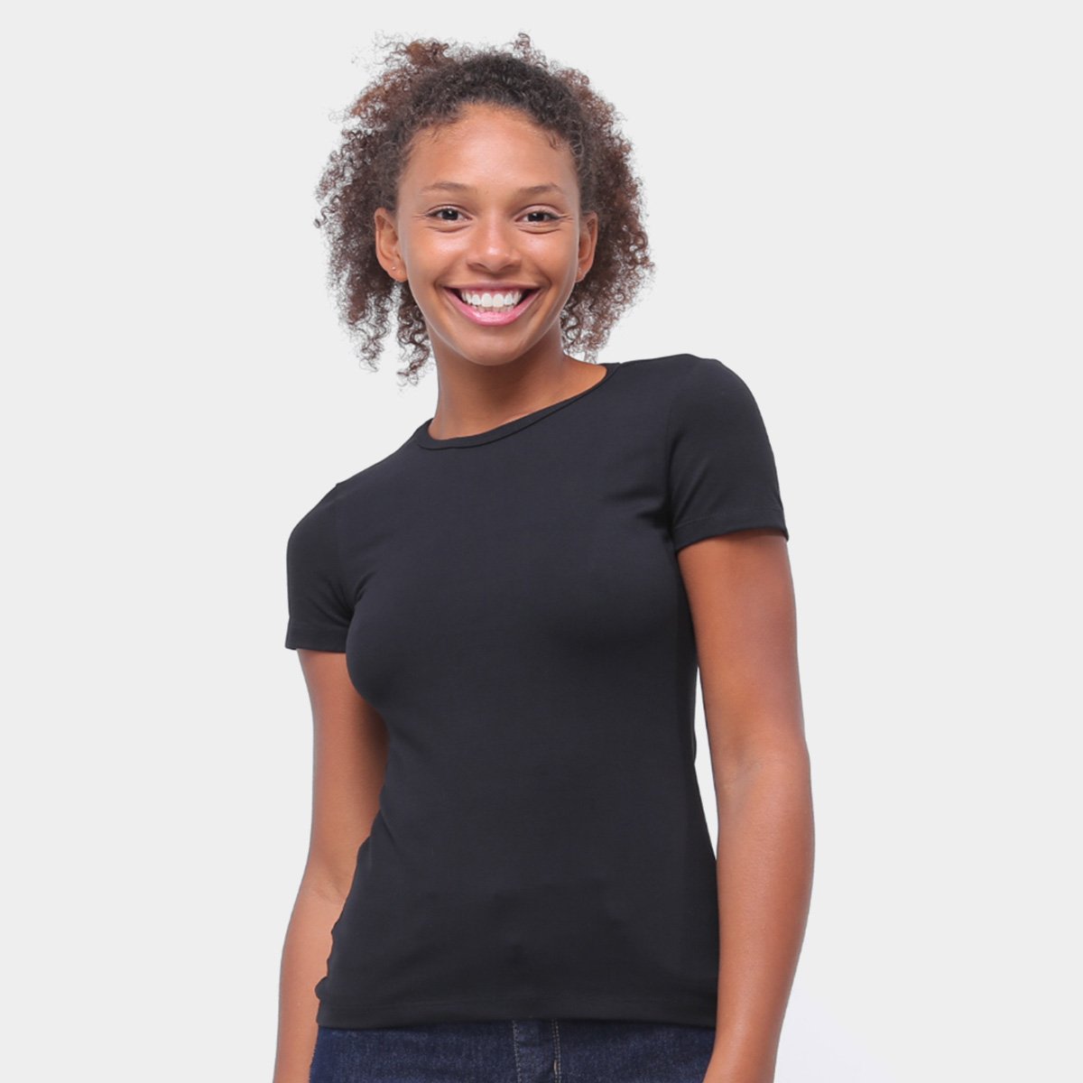 Camiseta Baby Look Malwee Básica Feminina - Preto Menor preço em Camiseta Baby Look Malwee Básica Feminina - Preto