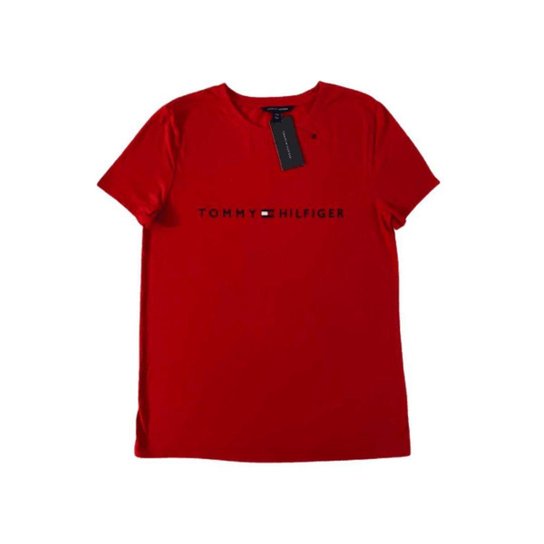 Camiseta Baby Look Tommy Hilfiger Vermelha Feminina Zattini